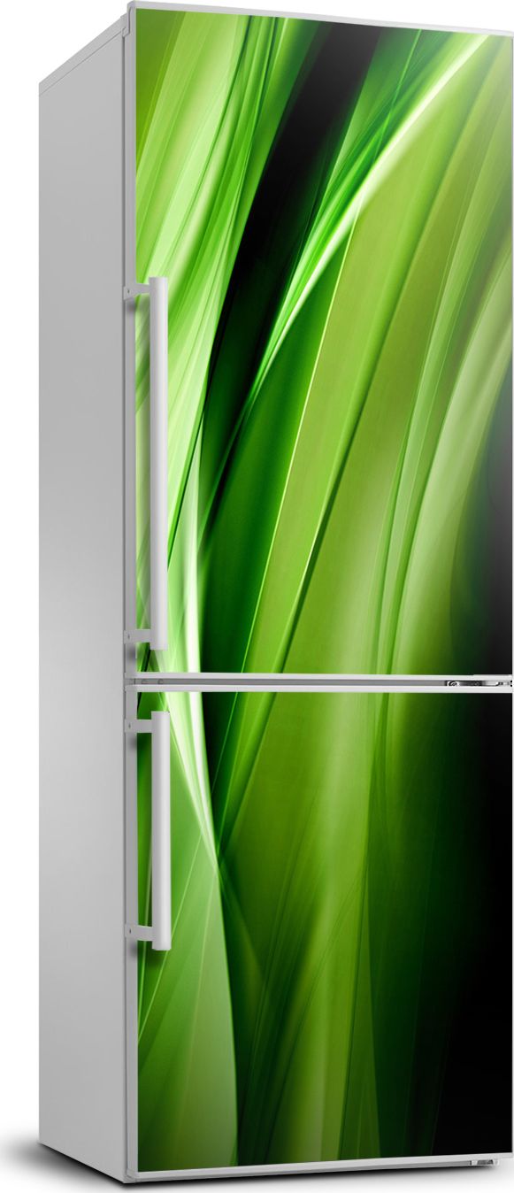 Tulup Naklejka samoprzylepna na lodówkę 70x190 cm Zielone fale tło