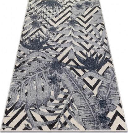 Dywany Łuszczów Dywan HEOS 78540 krem / niebieski LIŚCIE DŻUNGLA, 120x170 cm
