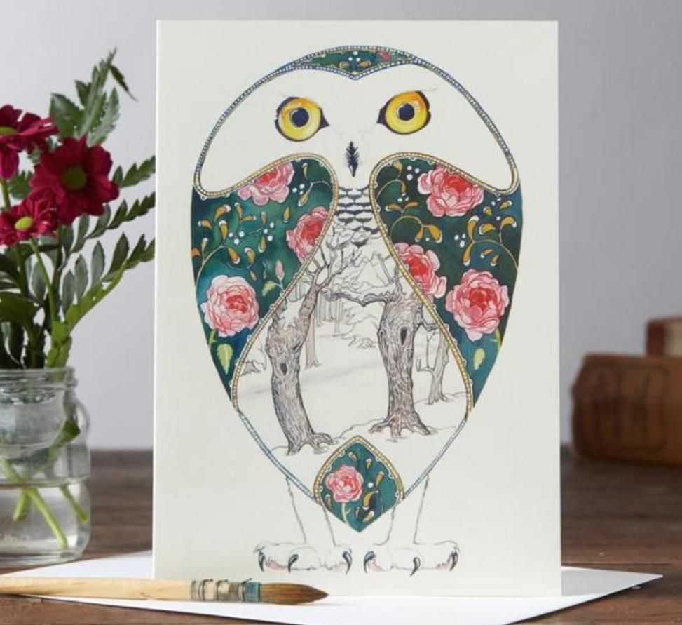 DM Collection Karnet A040 B6 + koperta Zimowa sowa