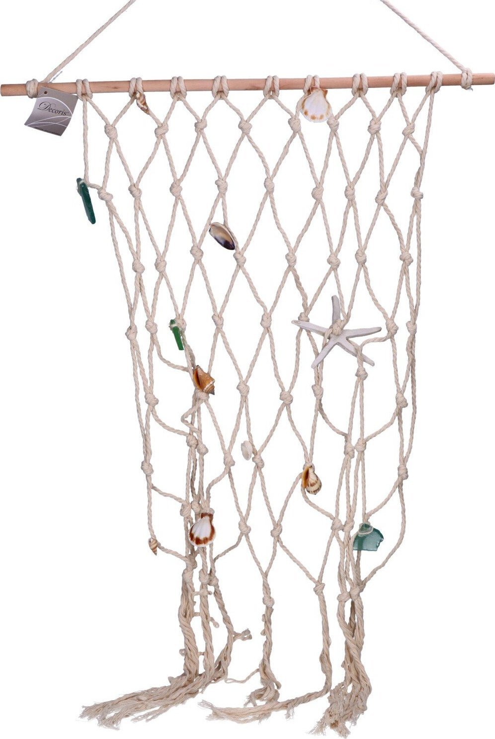 Kaemingk Ozdoba wisząca z muszlami na ścianę morska makrama