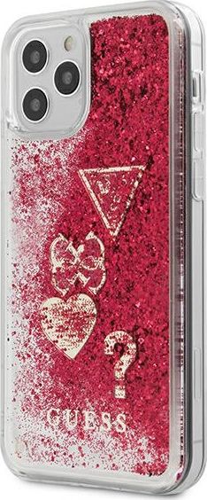 Guess Etui Guess Glitter Charms HardCase do iPhone 12 / 12 Pro malinowe