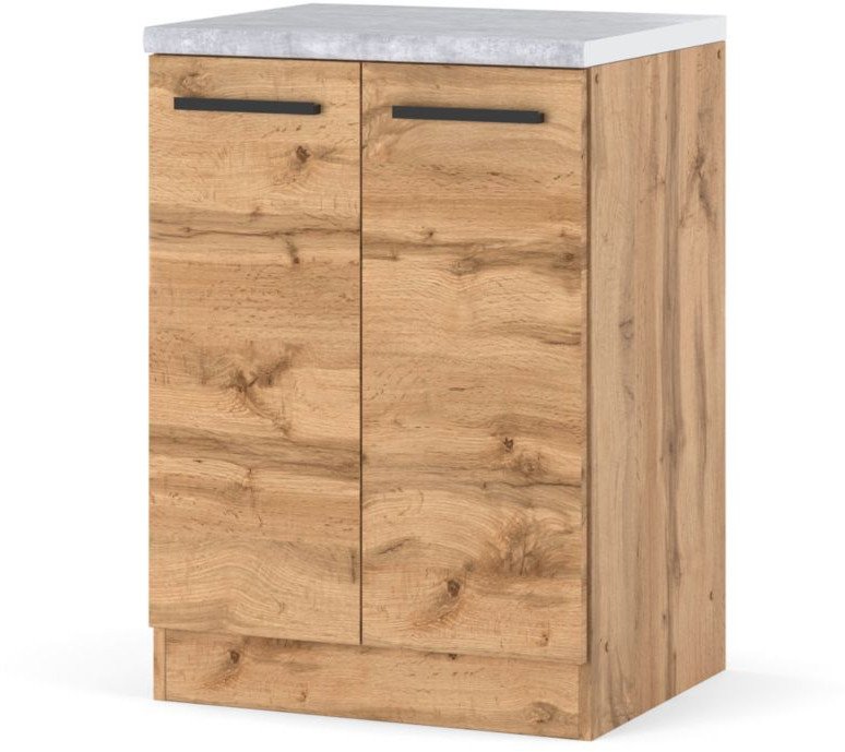 szafka kuchenna stojąca drewniana z blatem modułowa blande 60cm dąb wotan