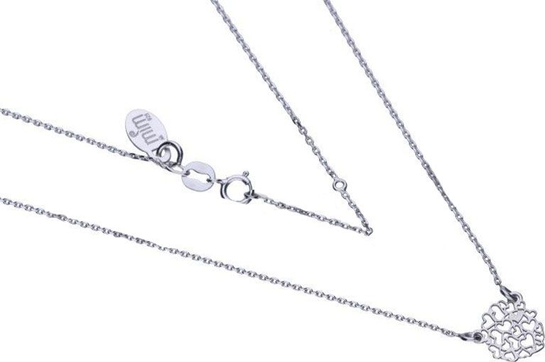 Lovrin Srebrny naszyjnik 925 ażurowy serca 1,48g