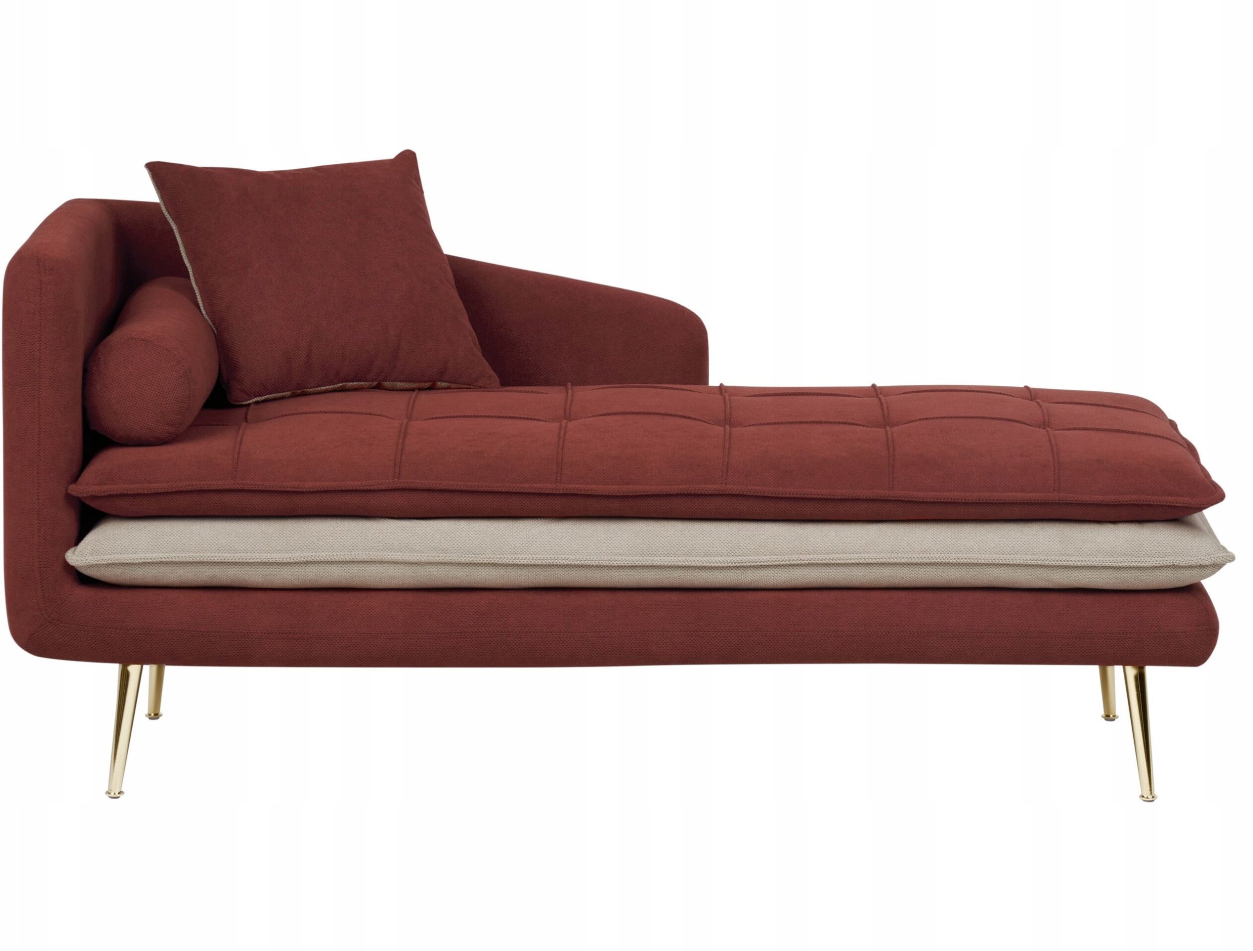 Szezlong lewostronny czerwony GONESSE