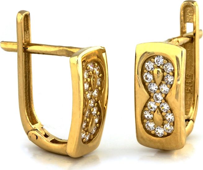 Lovrin Złote kolczyki 585 delikatne z nieskończonością 1,93g