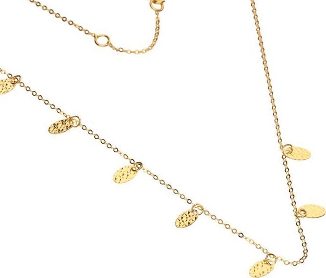 Lovrin Złoty naszyjnik 585 owalne blaszki łańcuszek 1,26 g