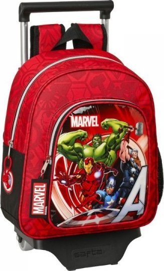 Avengers Torba szkolna z kółkami The Avengers Infinity Czerwony Czarny (27 x 33 x 10 cm)