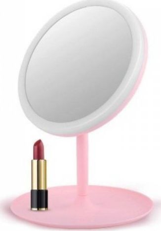Lusterko kosmetyczne eCarla Lusterko simple stojące różowe L4R