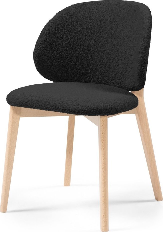Krzesło SELMA -V czarne/buk/boucle 79x48x48 cm