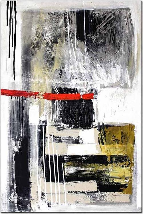 ART-POL Obraz olejny ręcznie malowany 60x90cm Czerwona linia