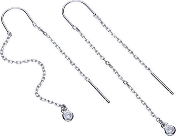 Lovrin Srebrne kolczyki 925 przewlekane z cyrkoniami 1,12g