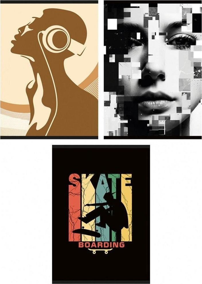 Zeszyt A4/60K kratka mix (3szt)