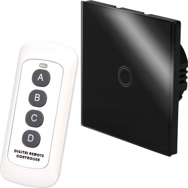 Masterled Włącznik światła dotykowy z pilotem radiowym RF Czarny Włącznik światła dotykowy z pilotem radiowym RF Czarny