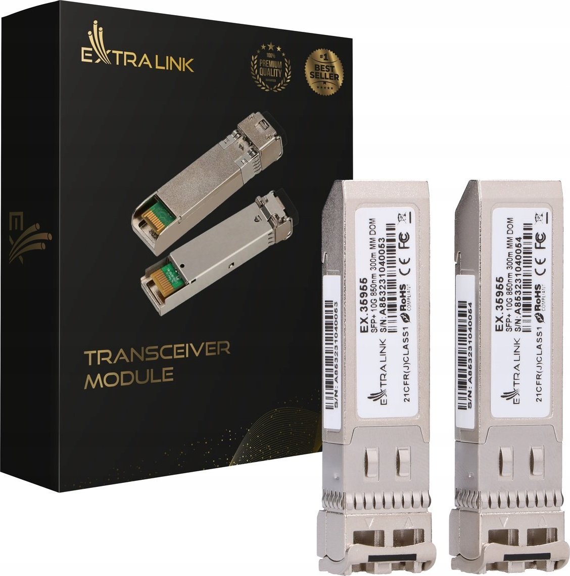 Moduł SFP ExtraLink SFP+ 10G 850NM MM 300M 2-PACK (DEDICATED TO HP/ARUBA)