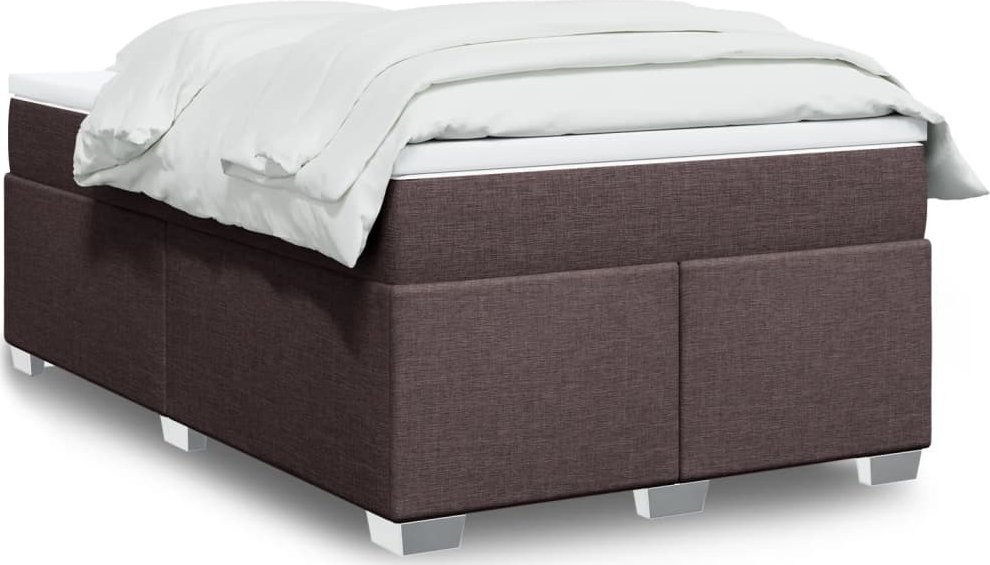vidaXL Łóżko kontynentalne z materacem, ciemnobrązowe, 120x190 cm