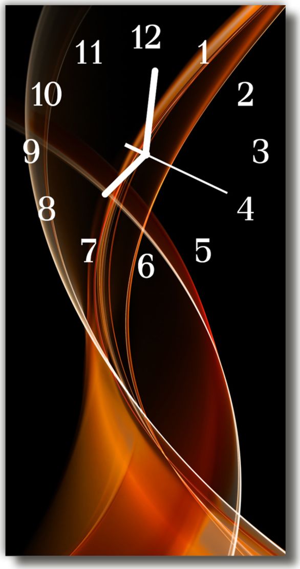 Tulup Zegar Szklany Pionowy Sztuka Abstrakcja linie brązowy