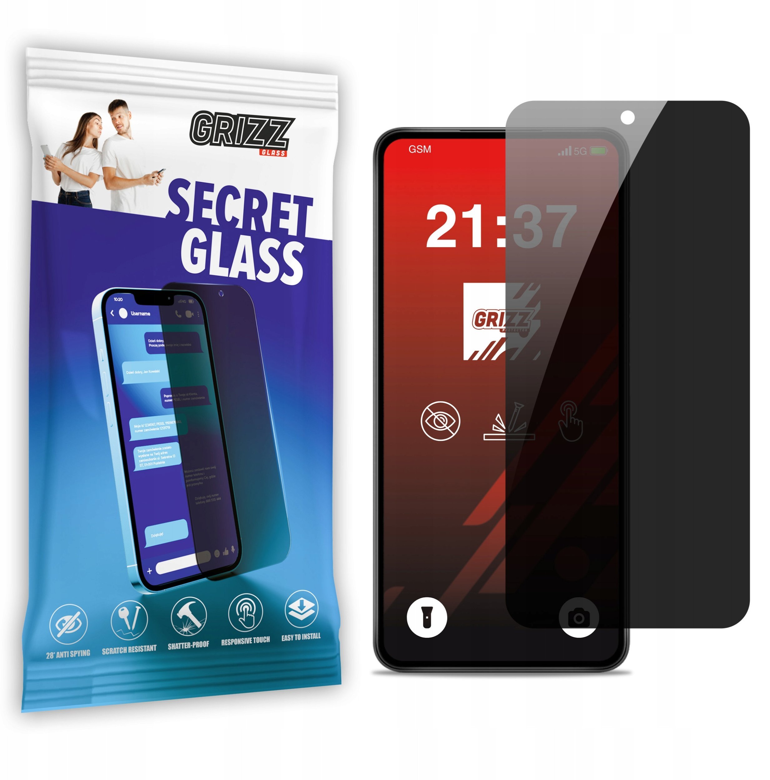 Szkło prywatyzujące GrizzGlass SecretGlass do Infinix Hot 50 Pro 4G