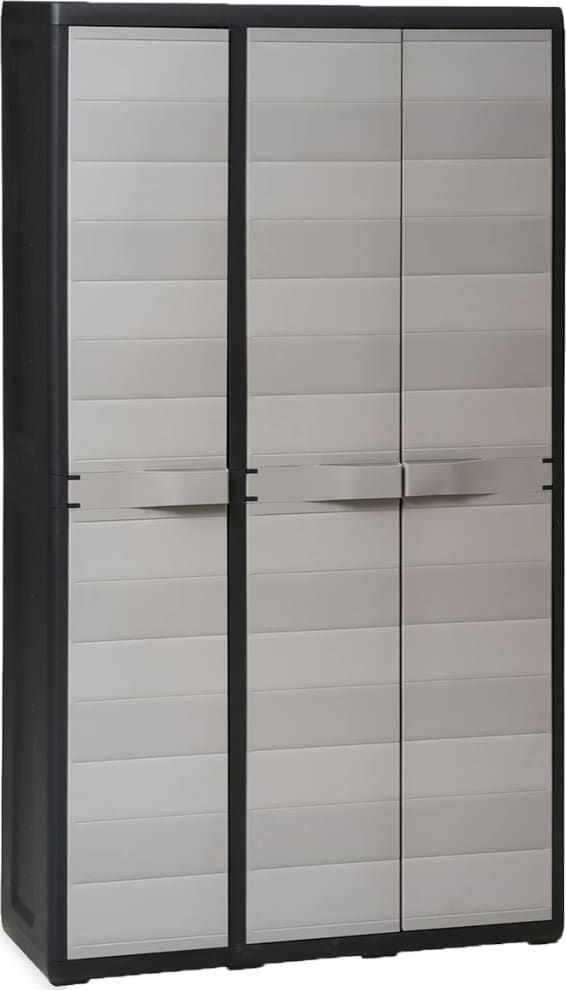 Szafa ogrodowa vidaXL z 4 półkami 97x38x171 cm czarno-szara 43701