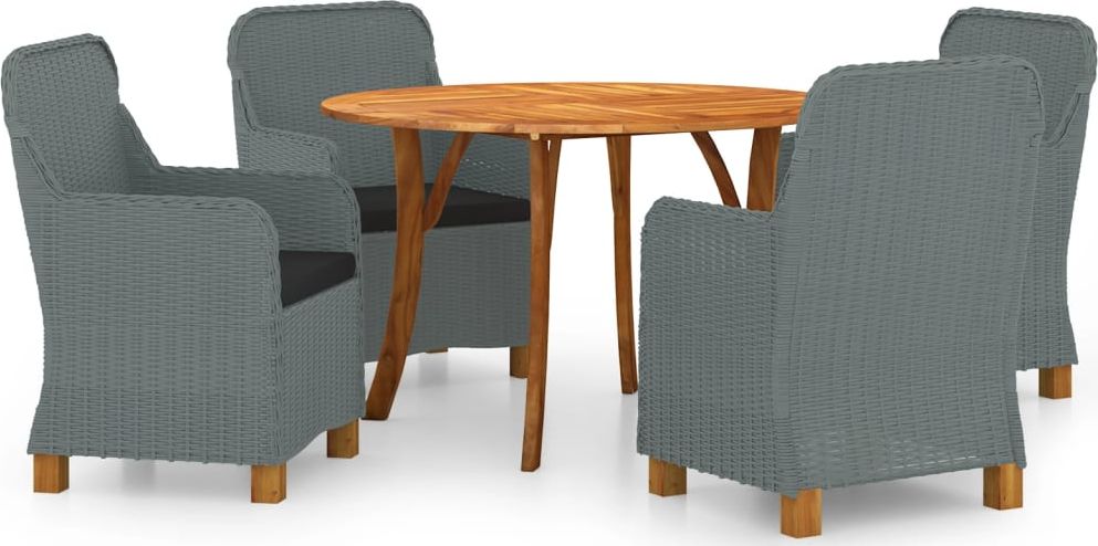 vidaXL 5-częściowy zestaw mebli ogrodowych, jasnoszary