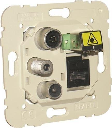 Efapel EFAPEL LOGUS90 GNIAZDO MULTIMEDIALNE RTV/SAT KOŃCOWE Z MODUŁEM RJ45 KAT. 6 I MODUŁEM ŚWIATŁOWODOWYM SC APC 21545