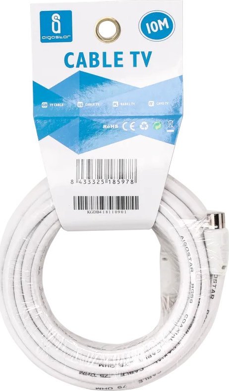 Aigostar Kabel antenowy 10 m biały Kabel antenowy 10 m biały