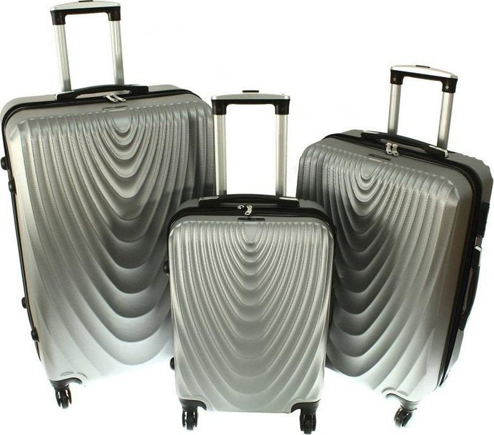 Pellucci Zestaw 3 walizek PELLUCCI RGL 663 Srebrne uniwersalny