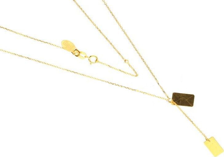 Lovrin Srebrny pozłacany naszyjnik 925 list i koperta 2,29g