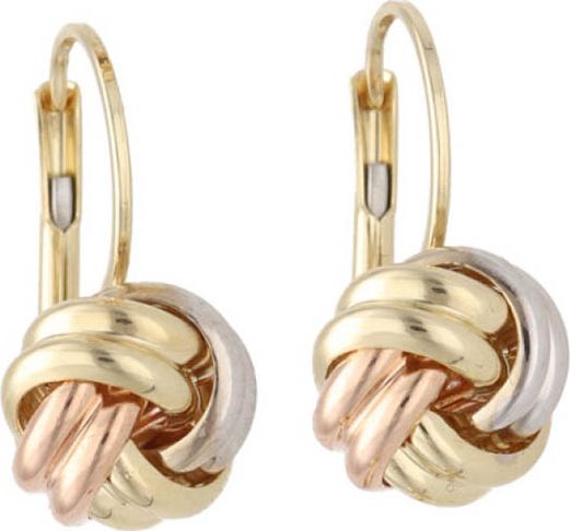 Lovrin Złote kolczyki 585 precelki z różowym złotem 2,70 g