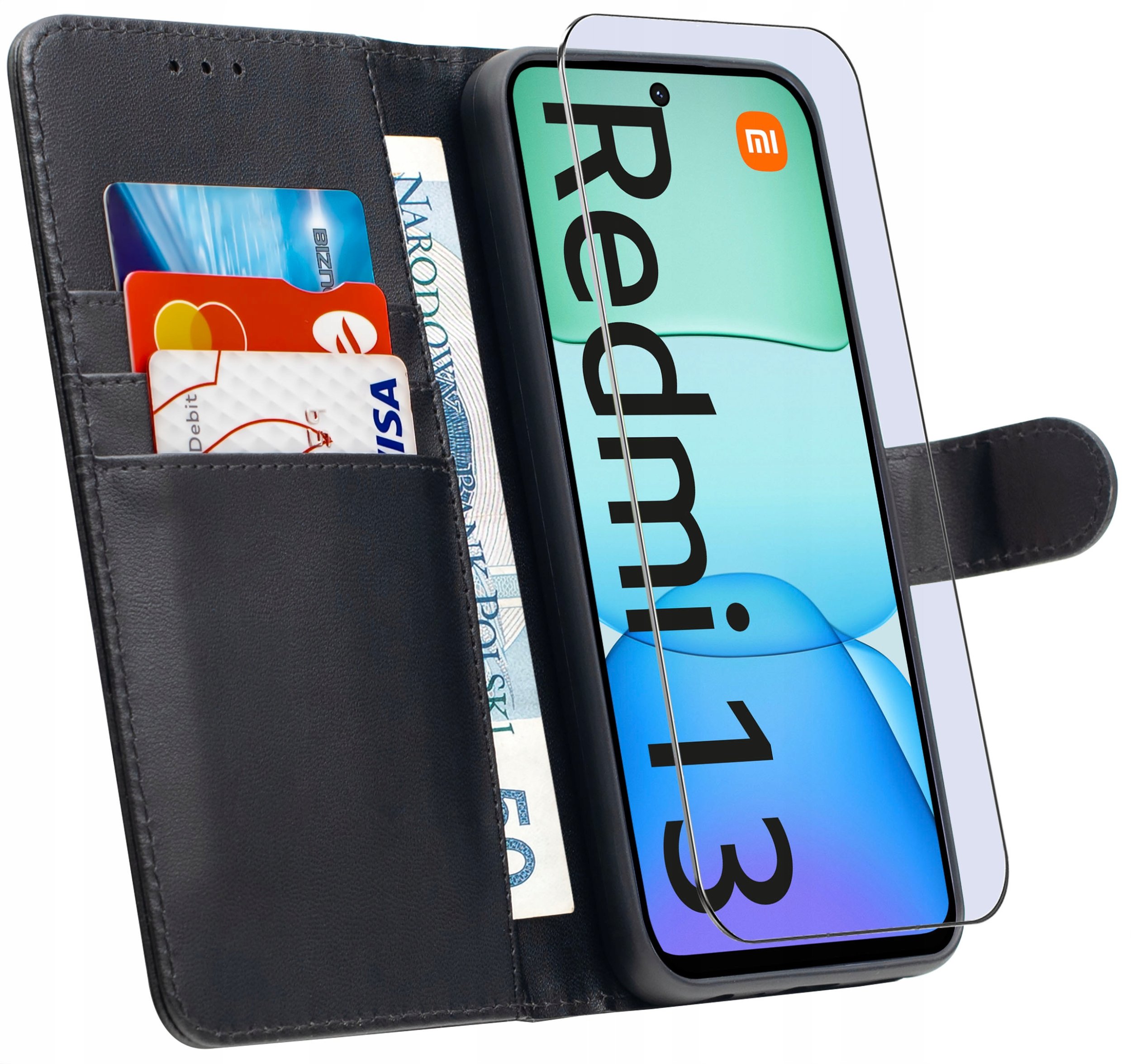 ETUI do Xiaomi Redmi 13 4G |SKÓRZANE PORTFEL BOOK TOKRA CASE CLASSIC +SZKŁO