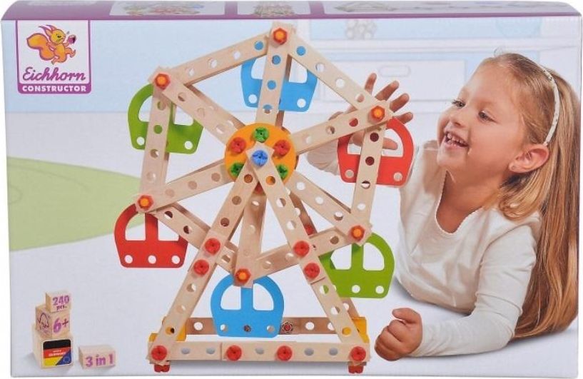 Eichhorn Klocki konstrukcyjne Constructor Karuzela 3w1 240 elementów