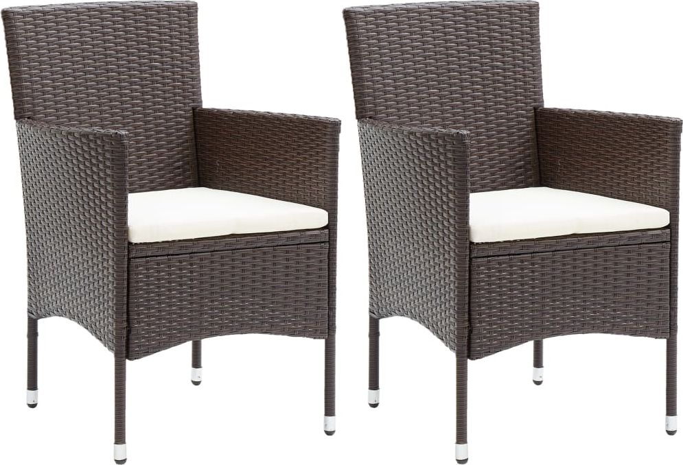 vidaXL Krzesła ogrodowe, 2 szt., polirattan, brązowe