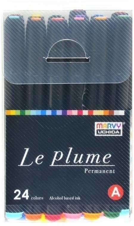 Markery permanentne z końcówką pędzelkową 24szt