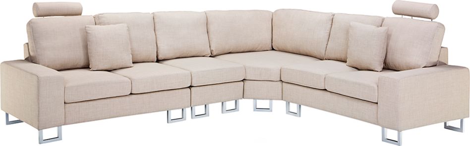 Beliani Narożnik lewostronny beżowy STOCKHOLM