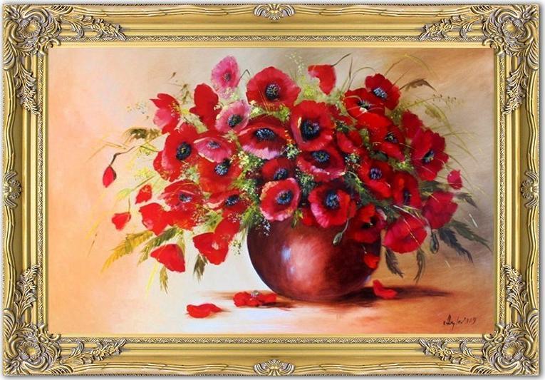 ART-POL Obraz olejny ręcznie malowany Kwiaty