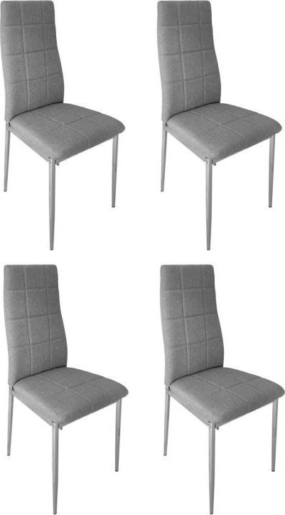 Zestaw 4 krzeseł tapicerowane pikowane do jadalni i salonu 4 sztuki szare