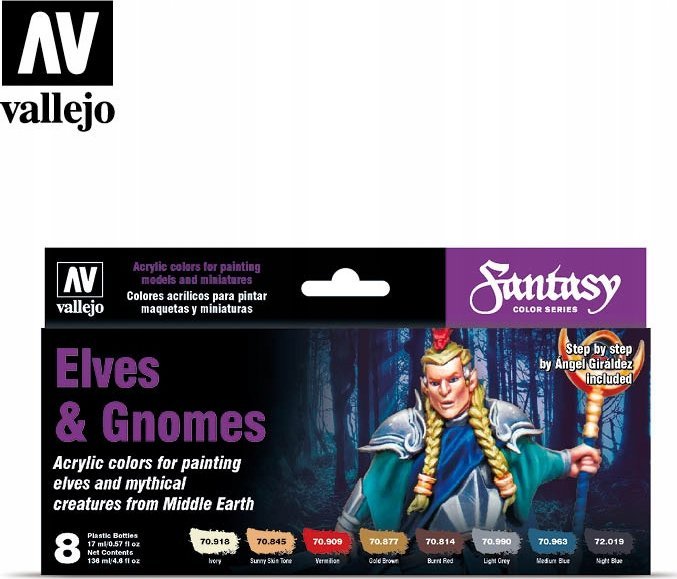 Vallejo Vallejo: 70.242 - Model Color - Fantasy - Elves & Gnomes (8x18 ml)