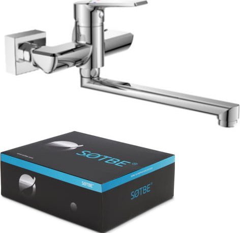 Bateria umywalkowa Sotbe Vorma ścienna chrom (VOR-SKW-80289848)