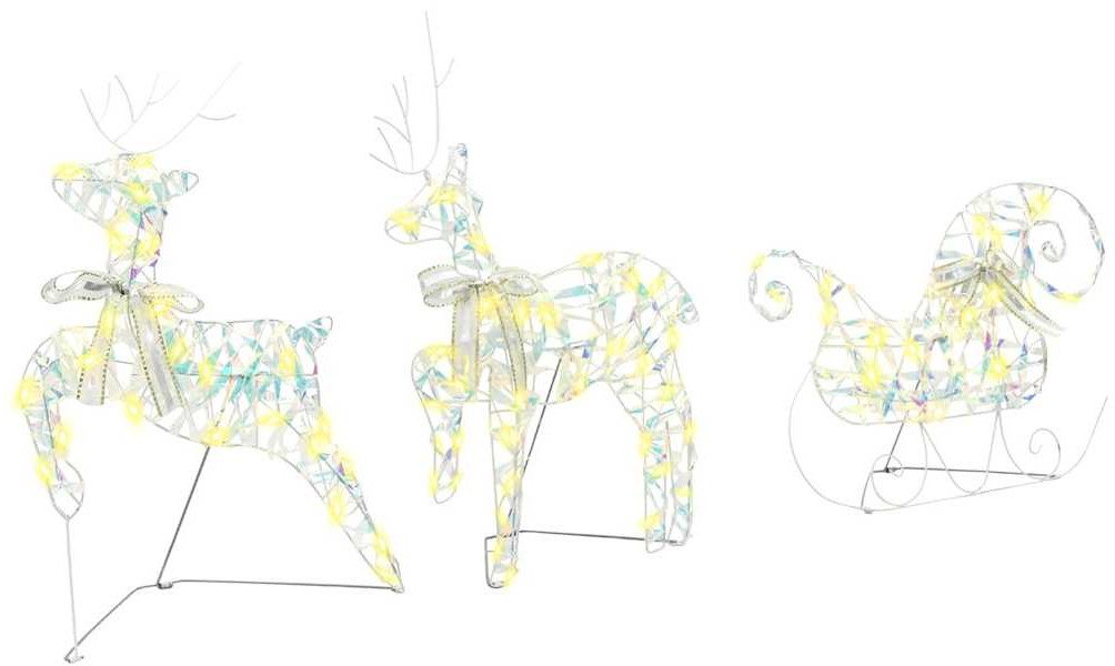 vidaXL LED Renifery z 60 diodami LED 3 pcs Ciepła biel PET