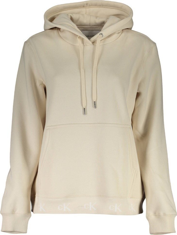 Calvin Klein CALVIN KLEIN BLUZA BEZ ZAMKA DAMSKA BEŻOWA XS EU