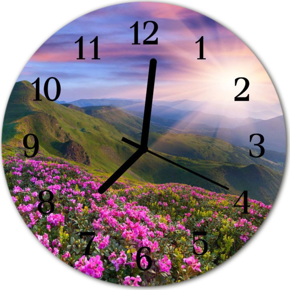 Tulup Zegar szklany okrągły Krajobrazfi30 cm - 54732242