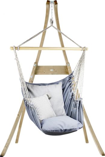 Koala Zestaw hamakowy: fotel AHC-12 ze stojakiem drewnianym Atlas, jeans fotel AHC-12 + stojak Atlas
