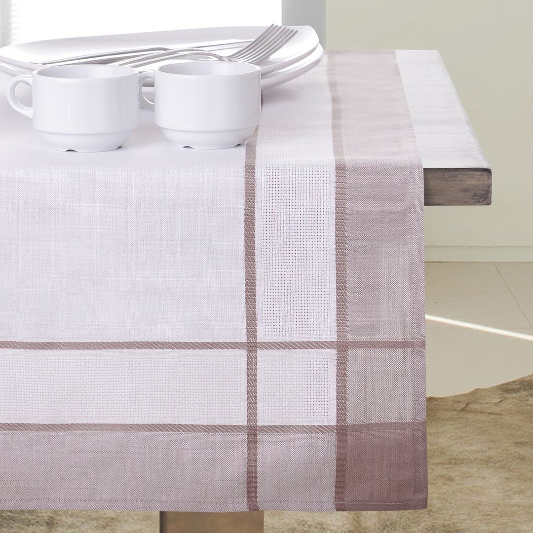 Jedeka Obrus Old collections brązowy haftowany klasyczny 150x260 Jedeka