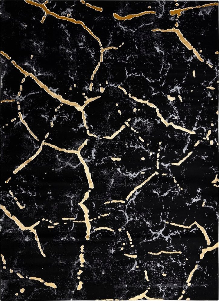 Hakano - RUG/LU/MOSSE/MARBLE4/BLACK+GOLD/280x370
