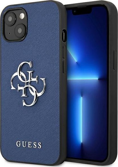 Guess GUHCP13SSA4GSBL iPhone 13 mini 5,4" niebieski/blue hardcase Saffiano 4G Metal Logo