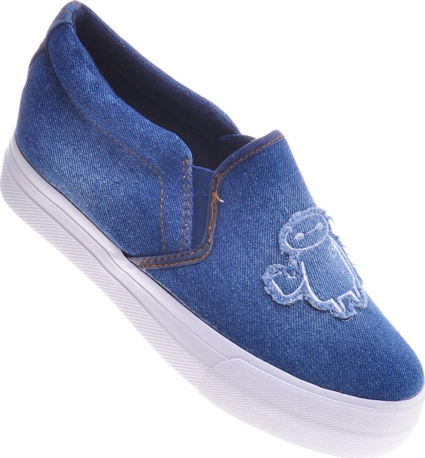 Pantofelek24 Wszuna tenisówki slip on na platformie Granatowe /D7-1 11383 T162/ 37
