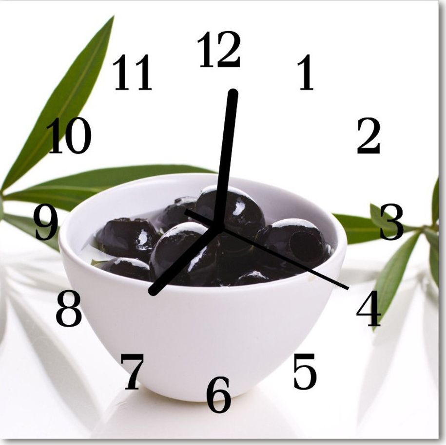 Tulup Zegar szklany ścienny Cichy Oliwki 30x30 69423907