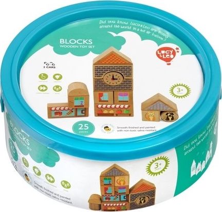 Lucy&Leo Klocki drewniane Miasto 25 elementów #T1