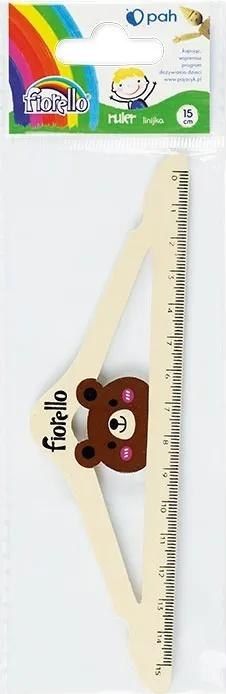Fiorello Linijka drewniana 15cm miś wieszak FIORELLO
