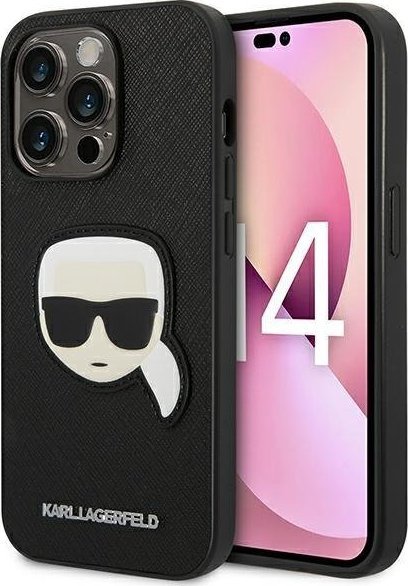 Karl Lagerfeld Saffiano Karl Head Patch Case - Etui iPhone 14 Pro (czarny)