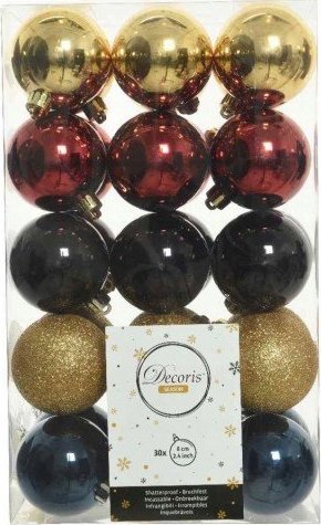 Kaemingk Bombki choinkowe wielokolorowe zestaw 30 szt.